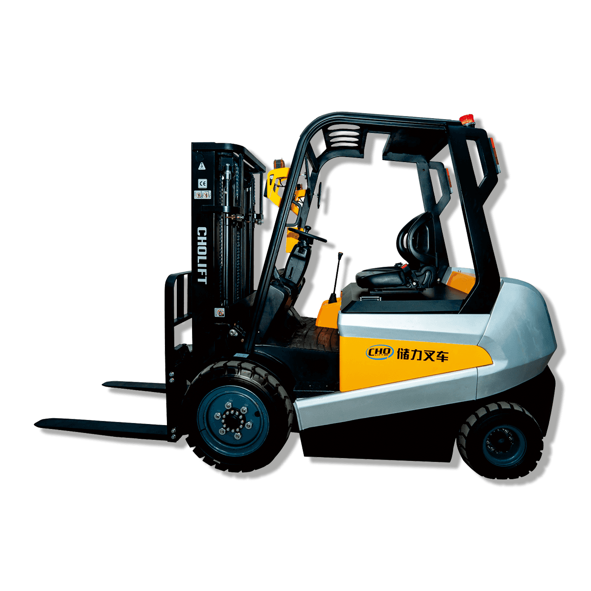 Four-point electric forklift