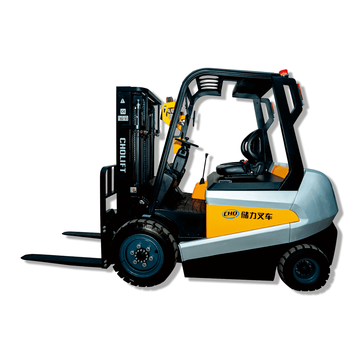 Four-point electric forklift
